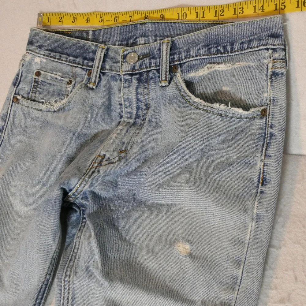 Levi's Mens 505 Jeans 30x32 Blue Distressed Grunge Workwear Rugged Heritage Alt